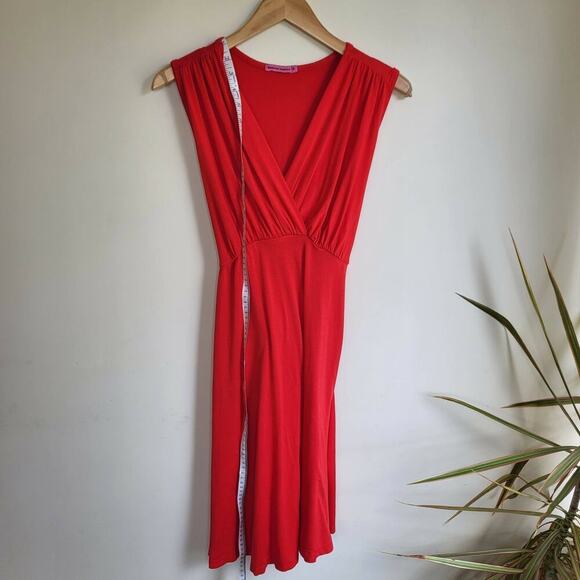 Maternal America Sleeveless Front Tie Dress - Red - Picture 8 of 13